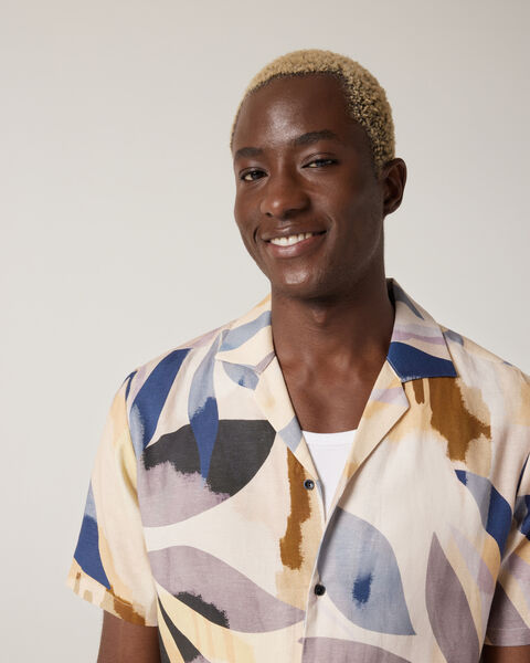 Floral Print Short Sleeve Shirt, Multi, hi-res